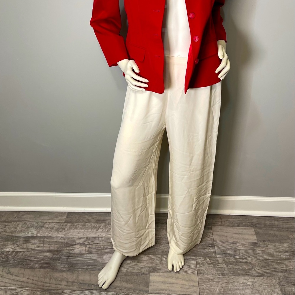 Dušan women’s 100% Silk ivory slacks size L